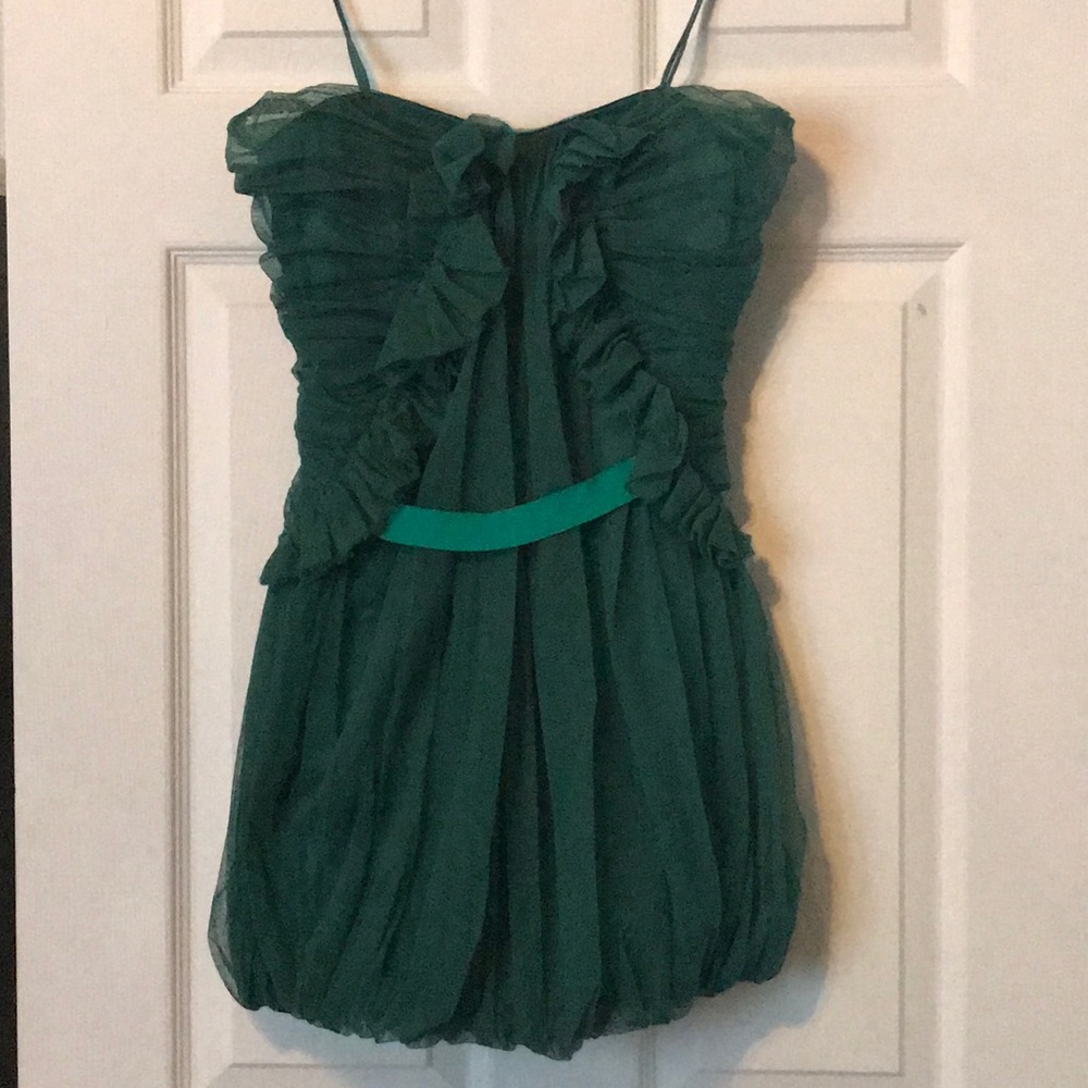 Elizabeth and James Strapless Green Mini Dress